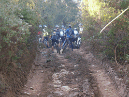 fotos diversas do ciclistas a passem um trilho na carregueira