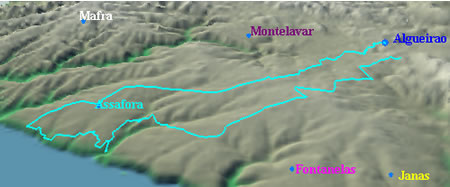 mapa 3D da Praia da Samarra